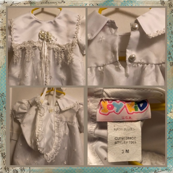 Christening Dress with Bonnet - Picture 2 of 2